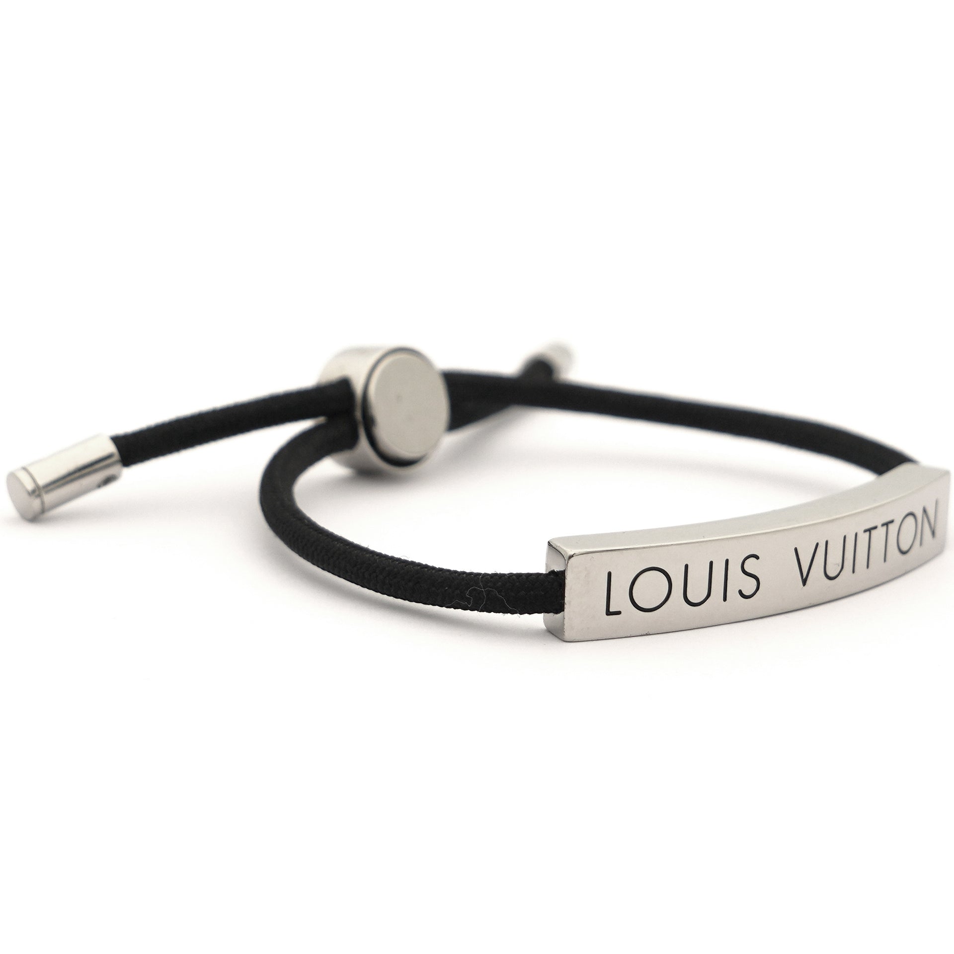 Authenticated Used Louis Vuitton Bracelet Brasley LV Space Men's Metal  Black Silver Color M67417