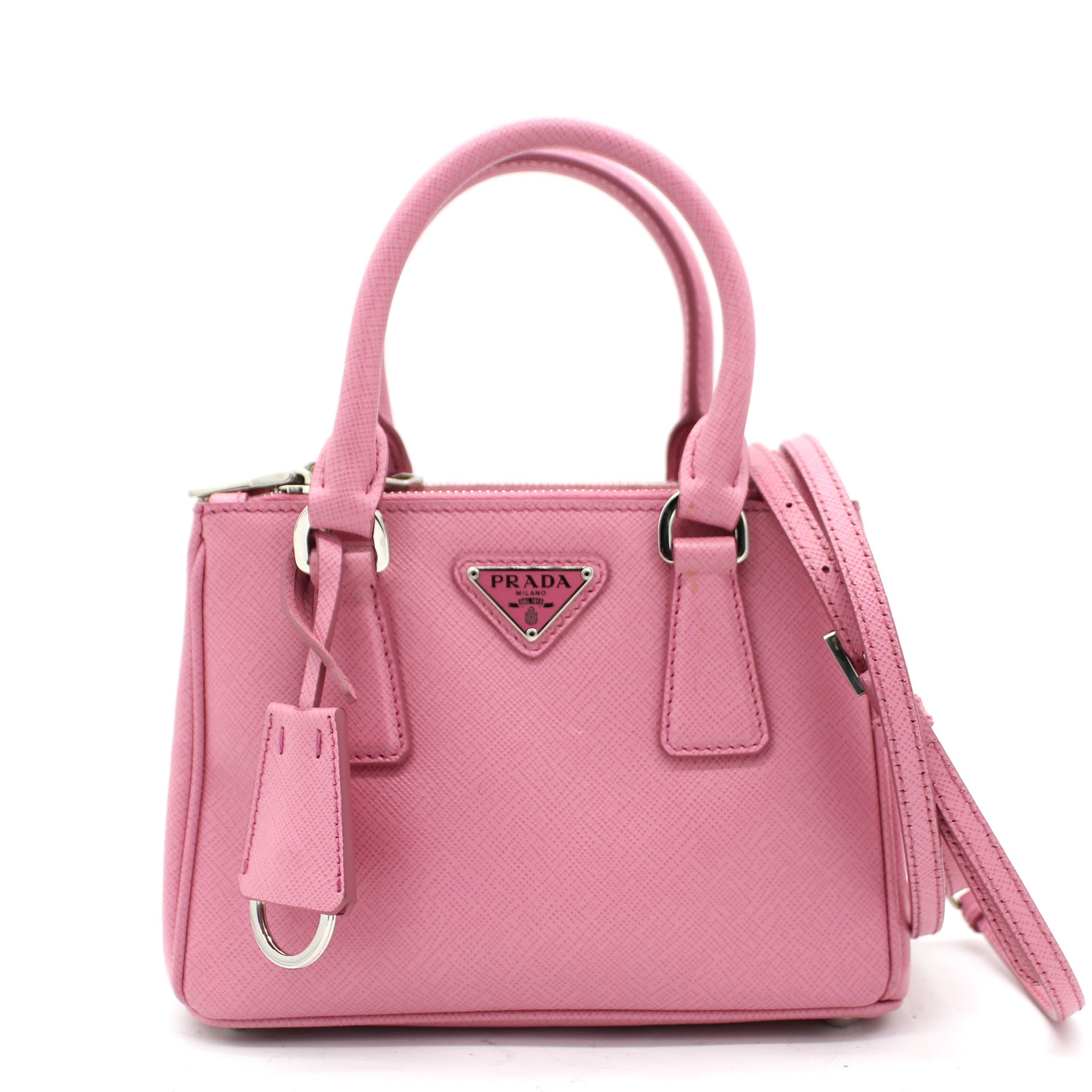 Prada Saffiano Lux Leather Micro Galleria Tote Petal Pink – STYLISHTOP