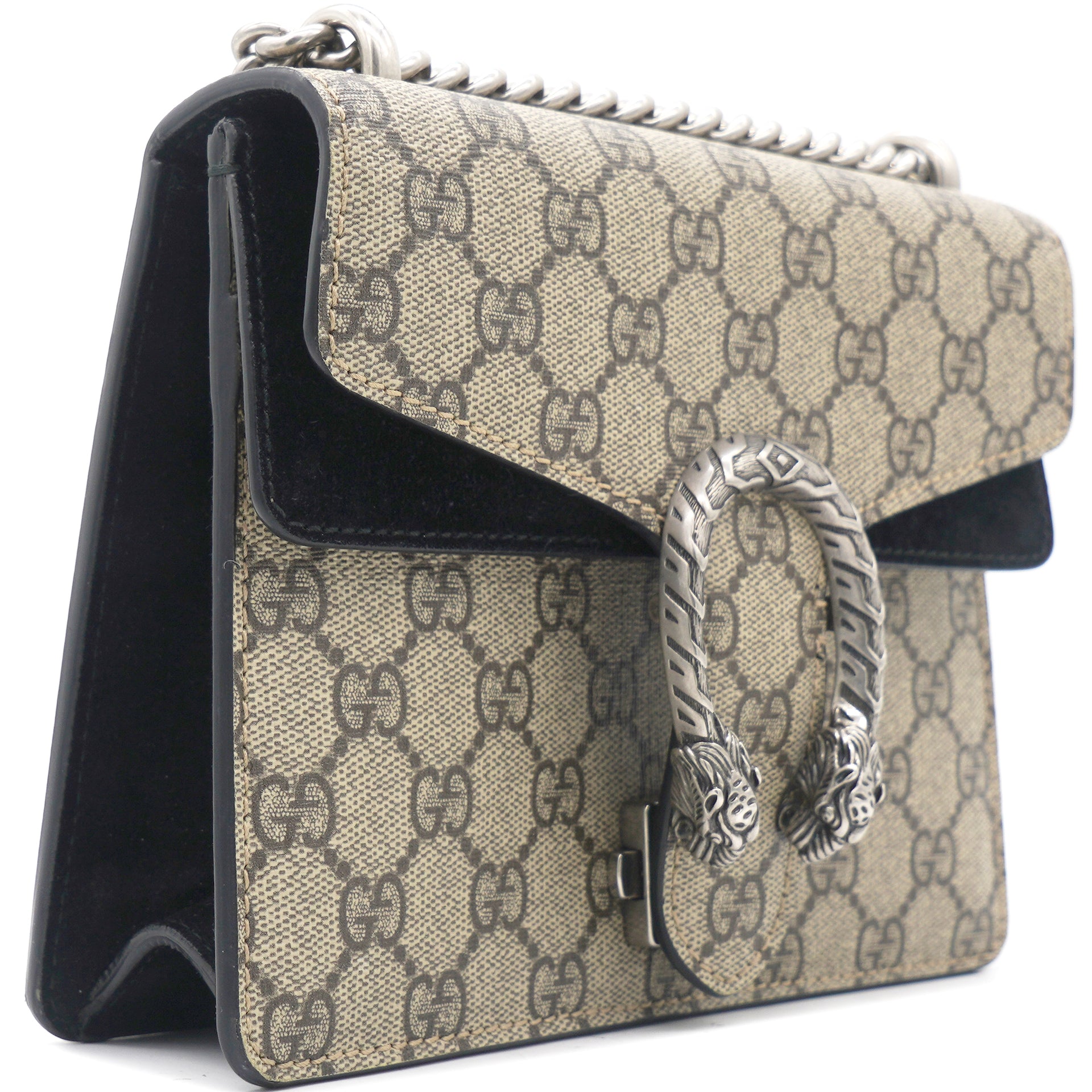 Gucci GG Supreme Monogram Mini Dionysus Shoulder Bag Black – STYLISHTOP