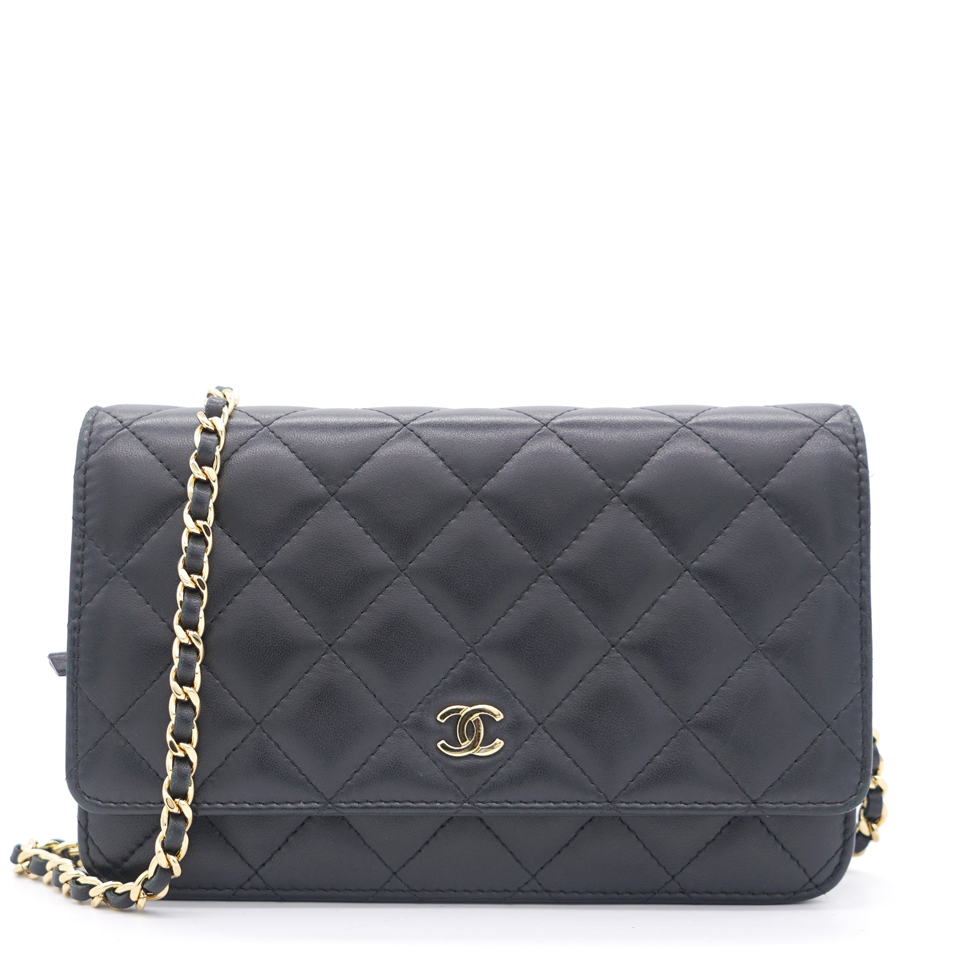 Chanel Lambskin Quilted On Chain WOC Black –