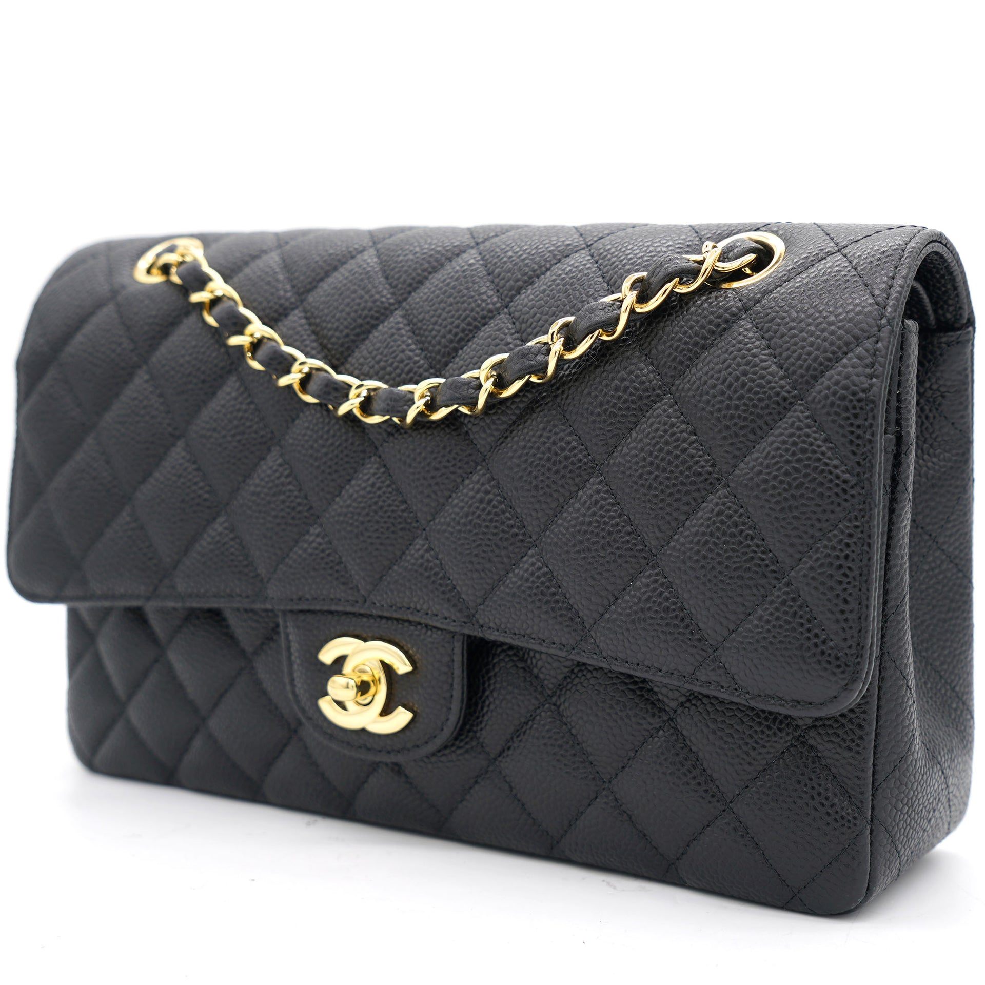 chanel black quilted purse