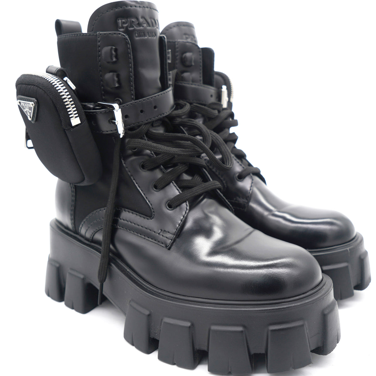 Prada Monolith leather and Nylon Boots 37 – STYLISHTOP