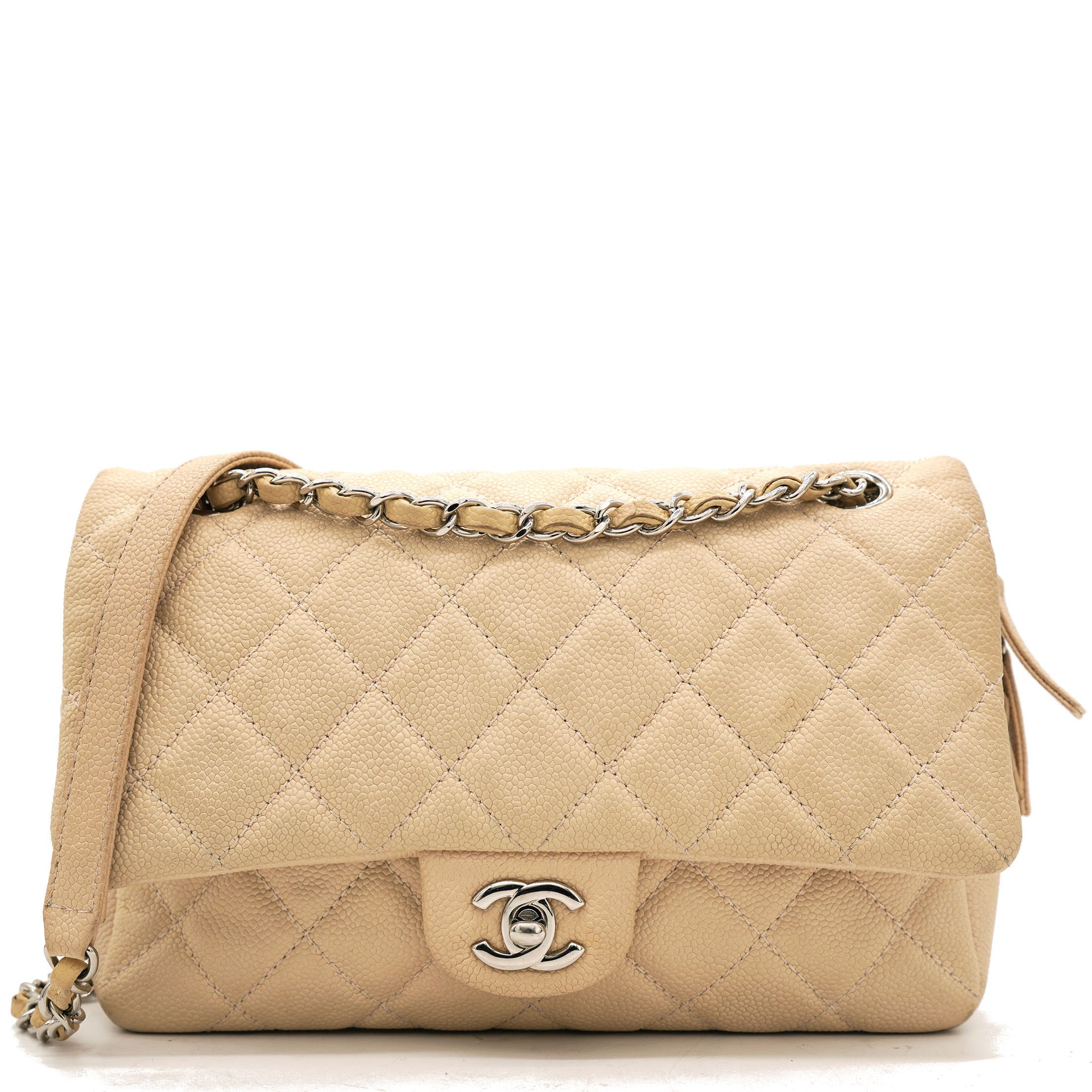 chanel light beige classic flap