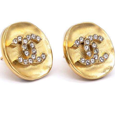 CHANEL Crystal Twisted CC Earrings Gold - Gem