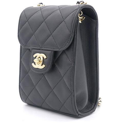 Chanel Lambskin Quilted Small Vertical Flap with Chain Black – STYLISHTOP