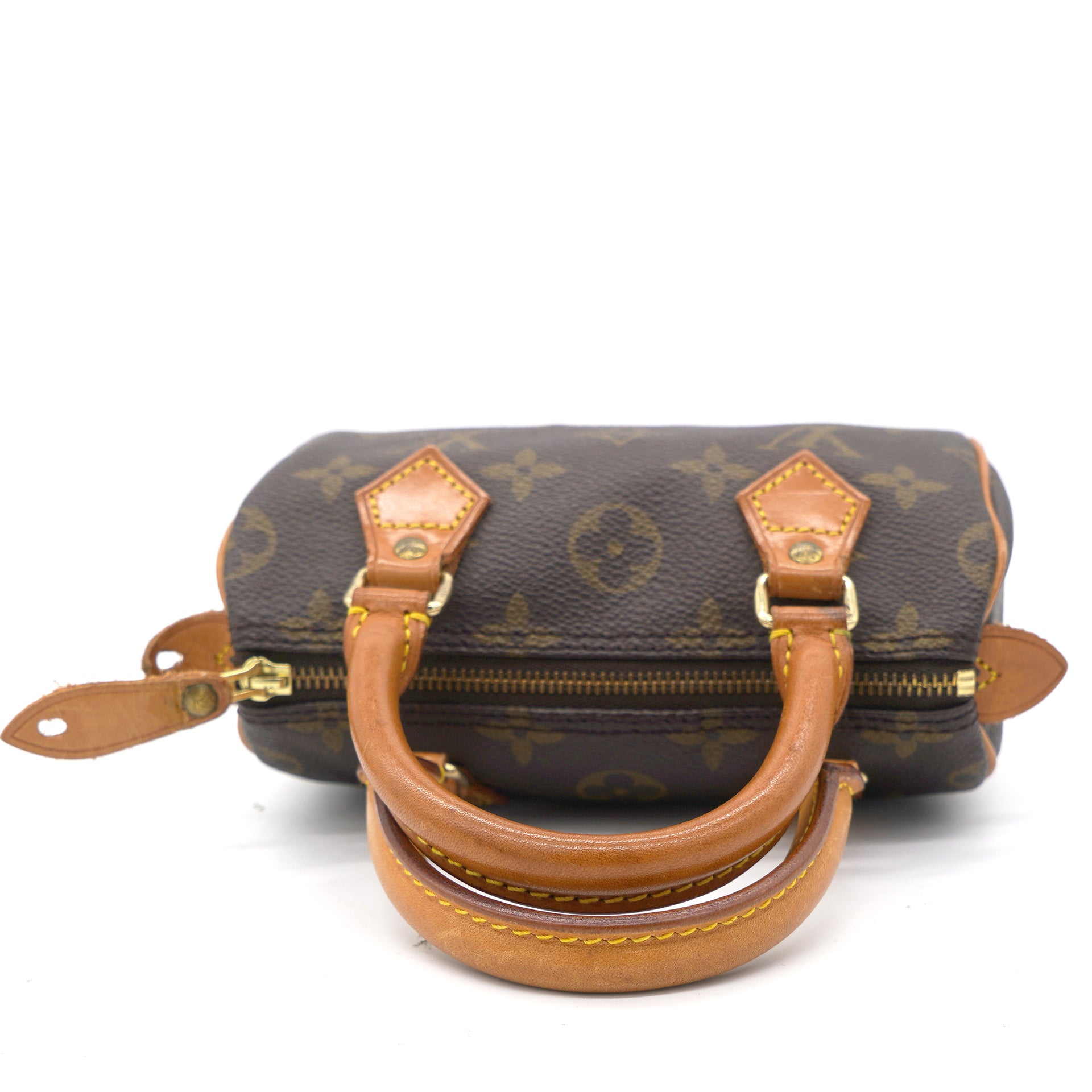 Louis Vuitton NANO SPEEDY MINI HL MONOGRAM STRAP Brown Leather Cloth  ref398274  Joli Closet