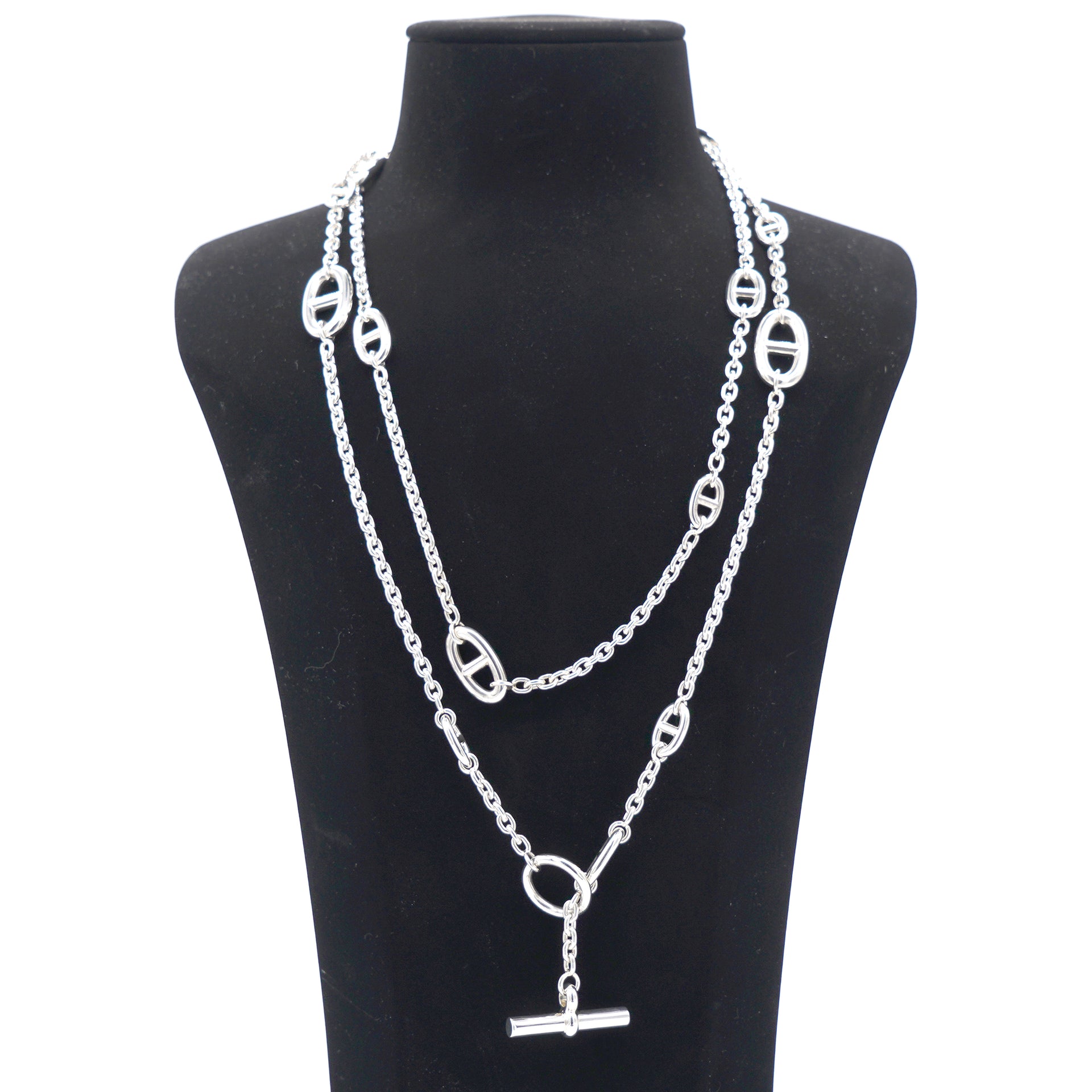 hermes sterling silver necklace