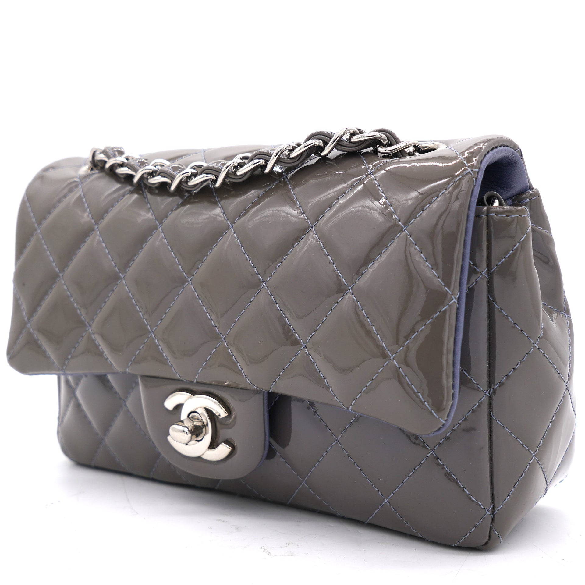 Chanel Gray Quilted Lambskin Pearl Crush Mini Flap Bag by WP Diamonds   myGemma Item 108411