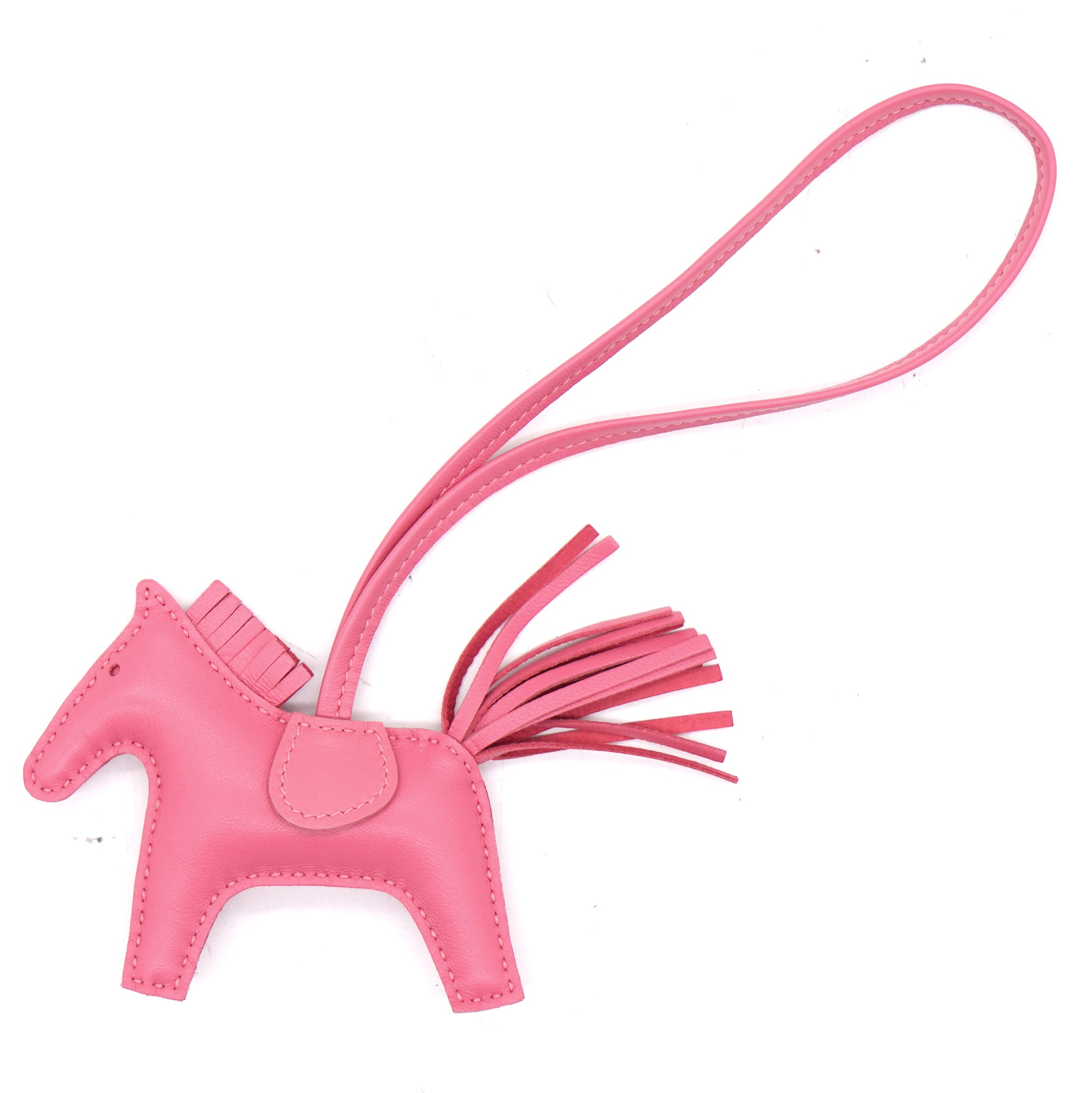 Image of Pink Lambskin Rodeo PM Horse Bag Charm