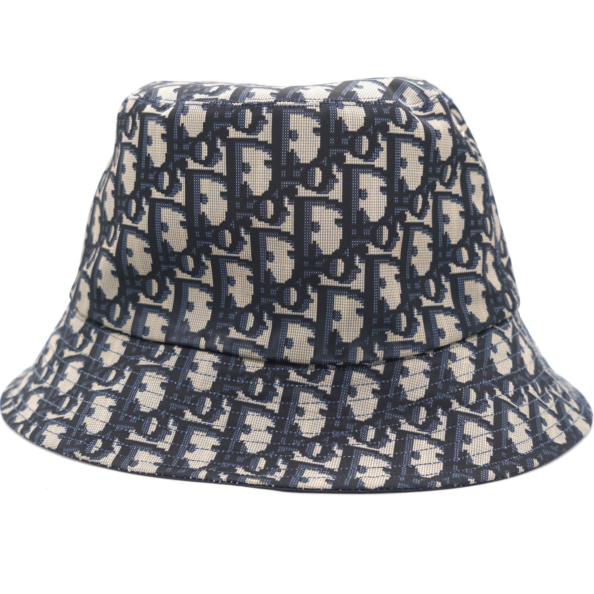 Christian Dior Oblique Reversible Teddy-D Brim Bucket Hat 58 Blue