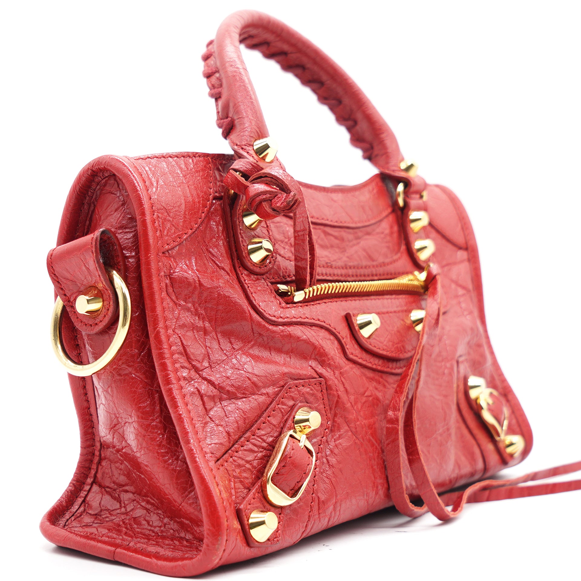 Balenciaga Classic Mini City Bag Red  STYLISHTOP