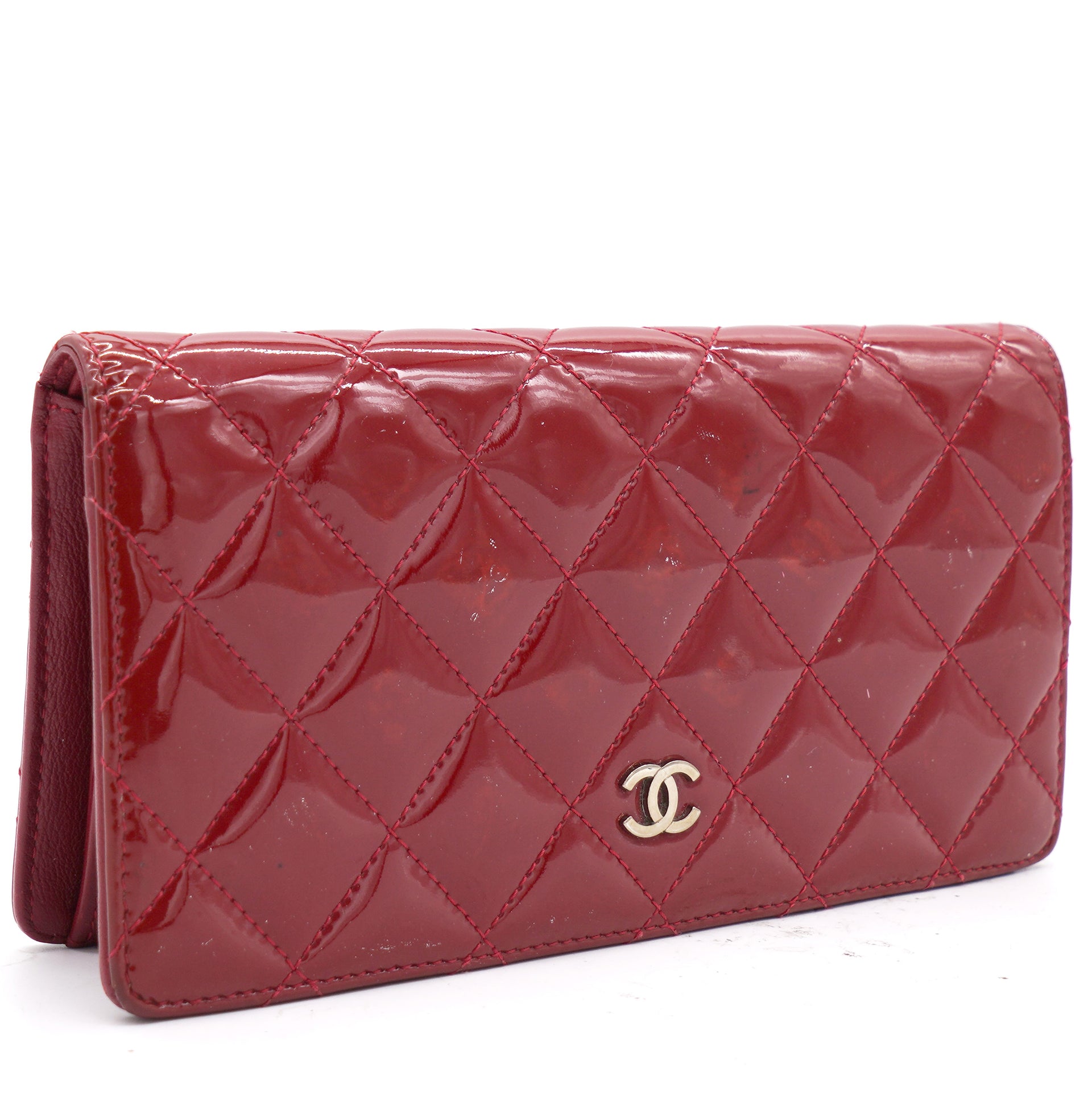 Chanel Patent Calfskin Quilted Yen Wallet Red – STYLISHTOP