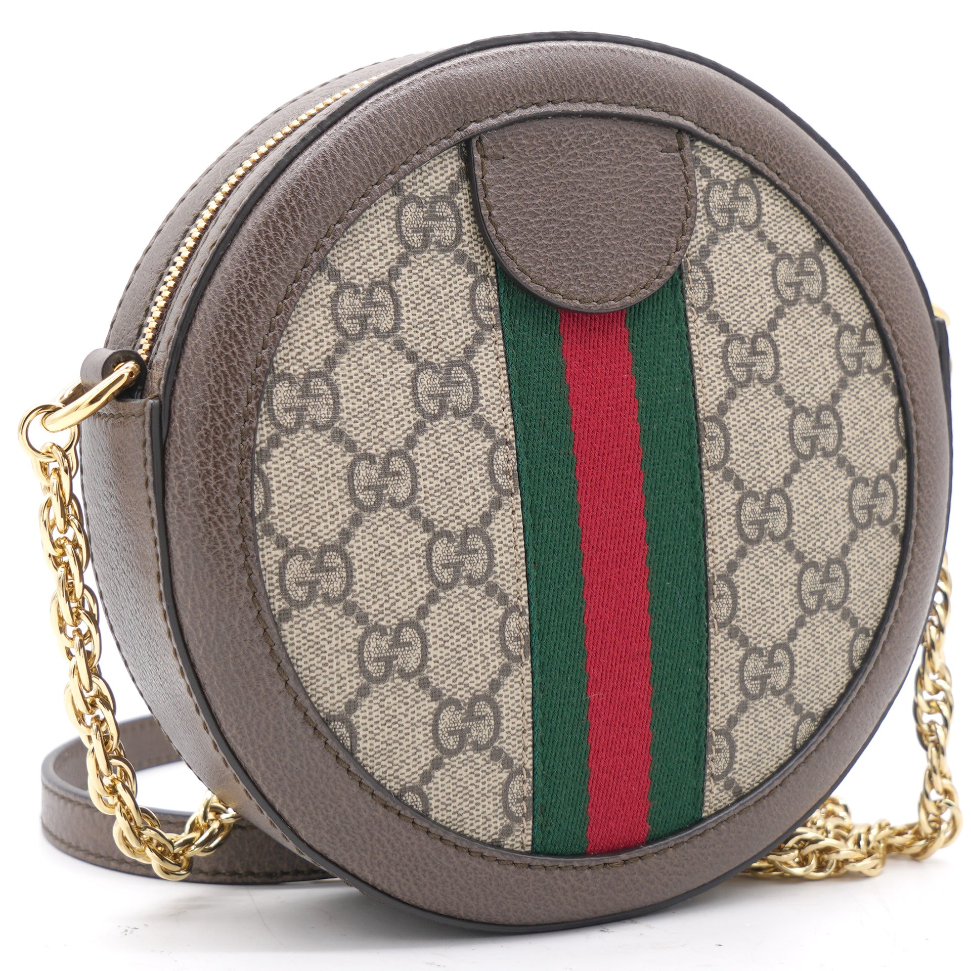 Gucci GG Supreme Monogram Web Mini Ophidia Round Shoulder Bag Brown –  STYLISHTOP