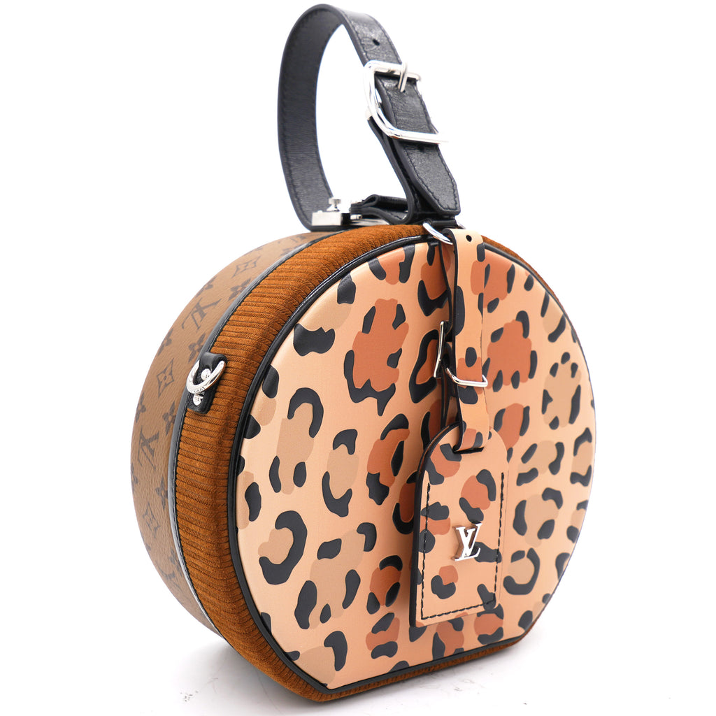 Louis Vuitton Petite Boite Chapeau Bag Leopard Print & Reverse Monogram Canvas