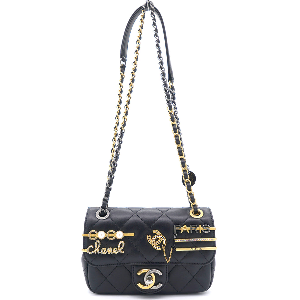 Chanel Lambskin Quilted Coco Clips Mini Flap Bag Black – STYLISHTOP