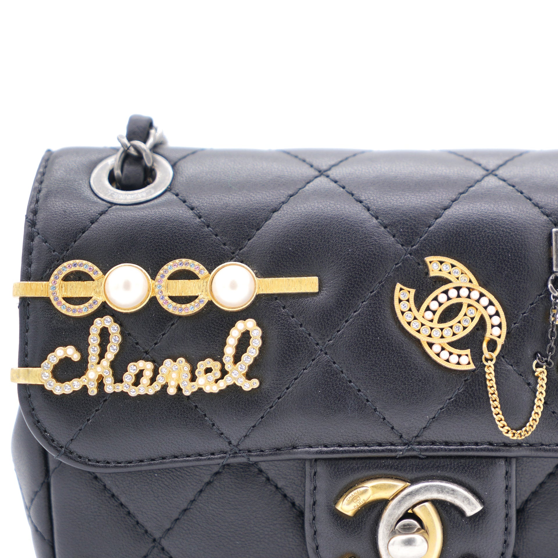 Chanel Lambskin Quilted Coco Clips Mini Flap Bag Black – STYLISHTOP