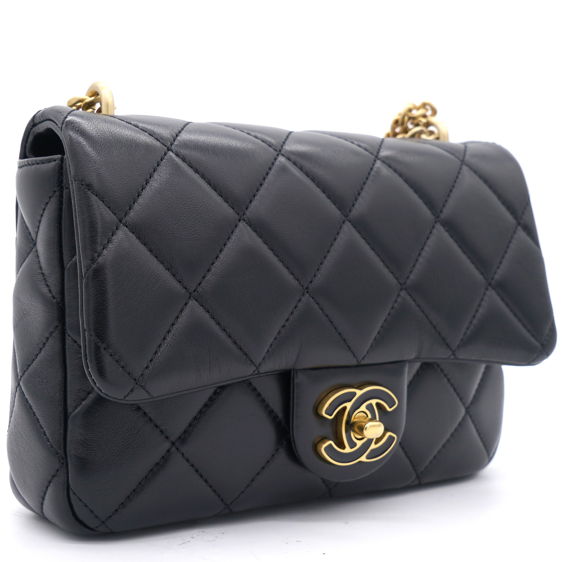 Chanel Grained Calfskin Stitched Small WOC CC Flap Bag Pink Chain Flap   MyDesignerly