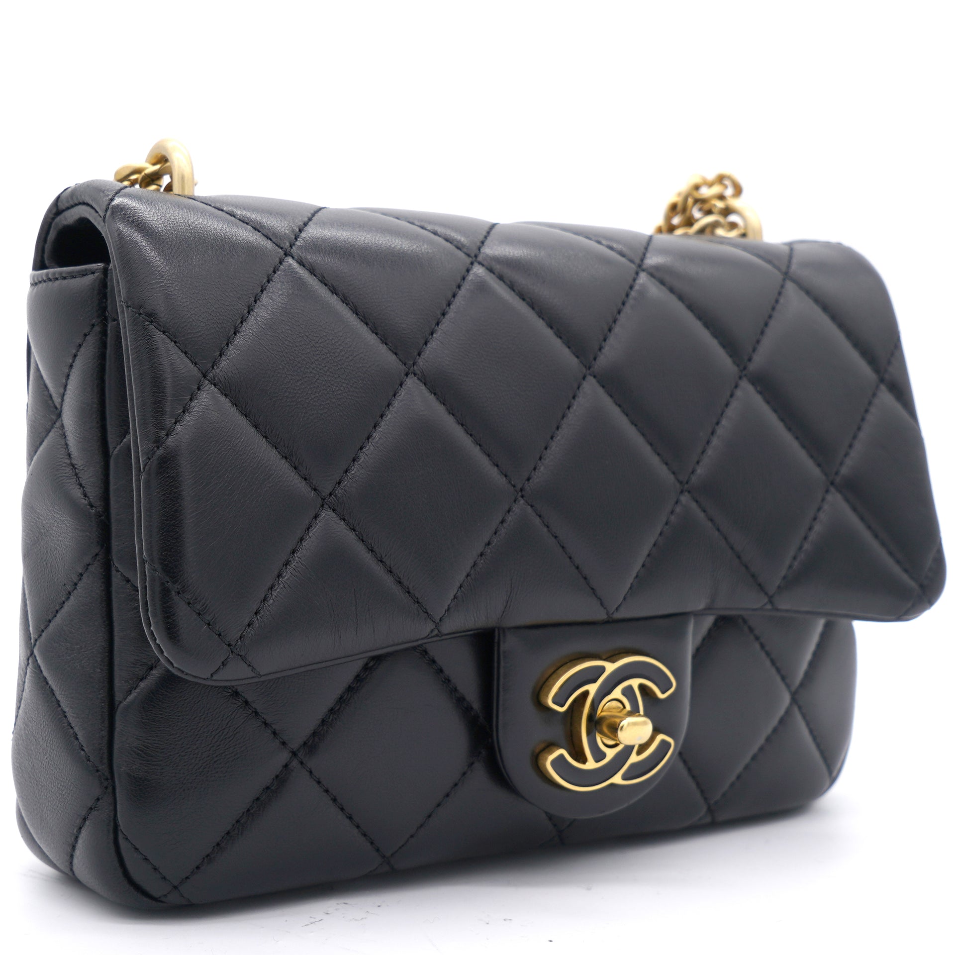 chanel enamel cc flap bag