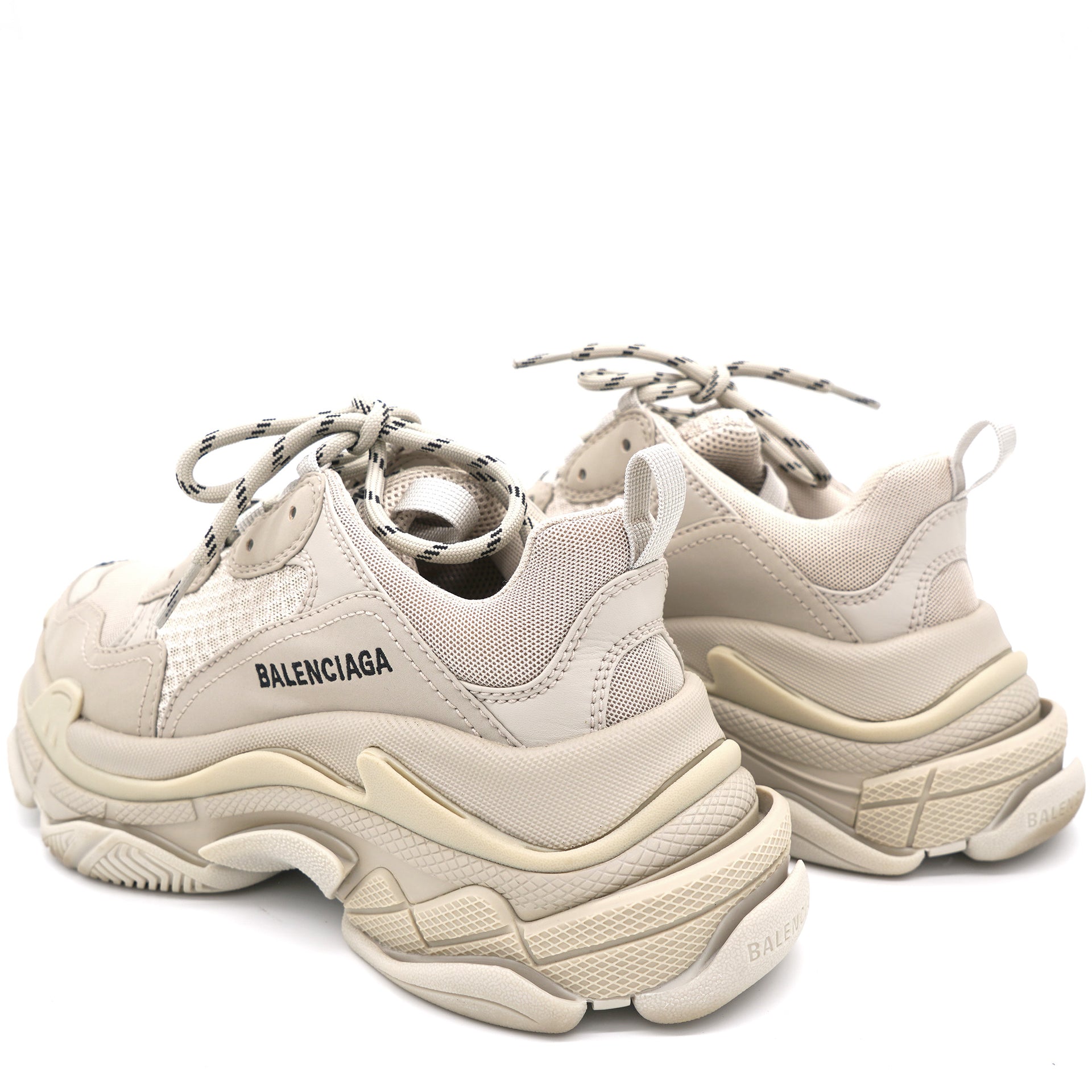 Balenciaga Triple S Logoembroidered Leather Nubuck And Mesh Sneakers   White  Sneakers fashion Balenciaga shoes Balenciaga triple s