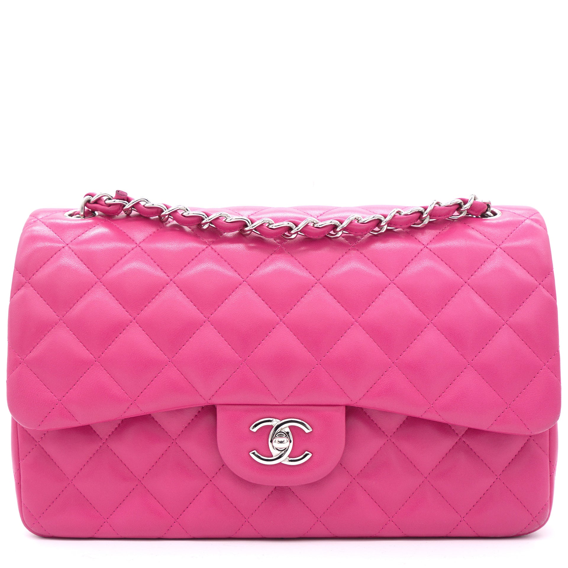 Chanel Pink Iridescent Caviar Classic Flap Bag  Full Set at 1stDibs  pink  iridescent chanel bag chanel pink bag pink chanel bag