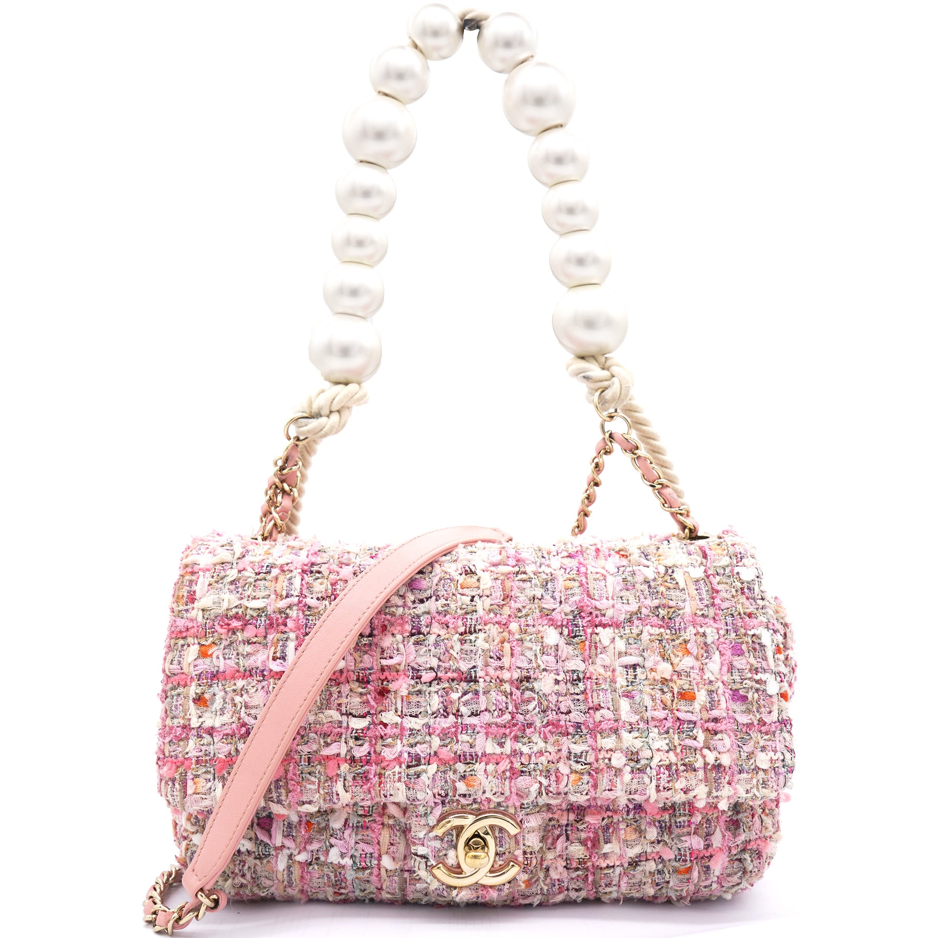 chanel pink pearl bag