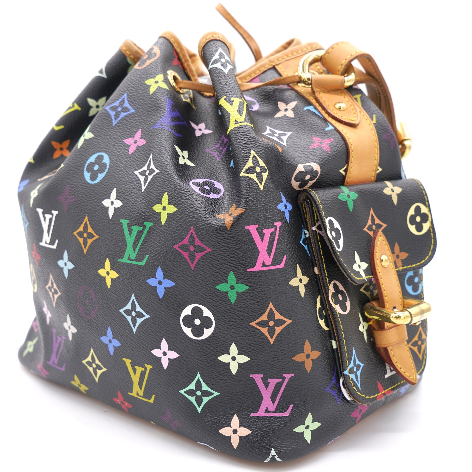 Louis Vuitton White Monogram Multicolor Petite Noe Bag - ShopperBoard