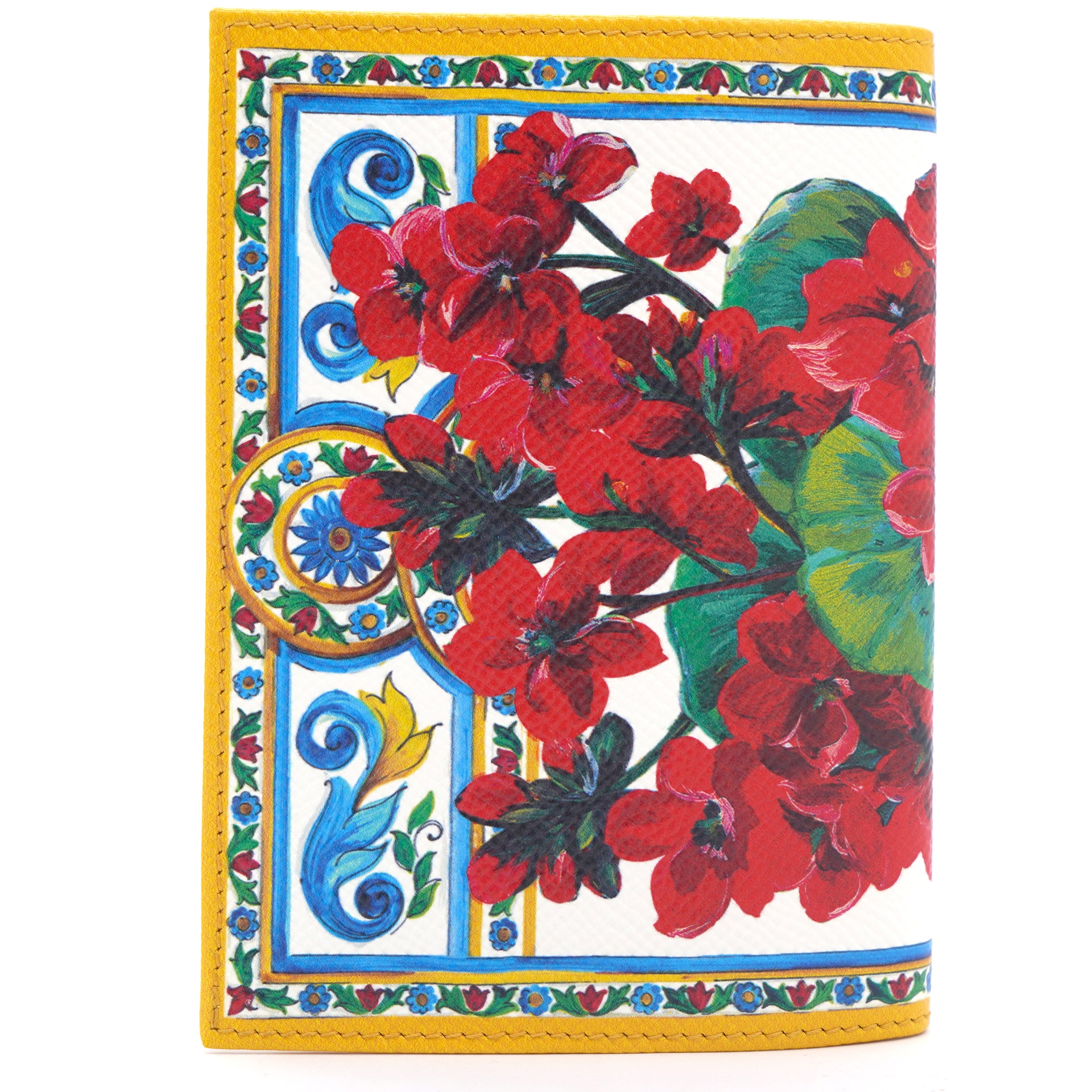 Dolce & Gabanna Multicolour Flower Print Leather Passport Holder –  STYLISHTOP