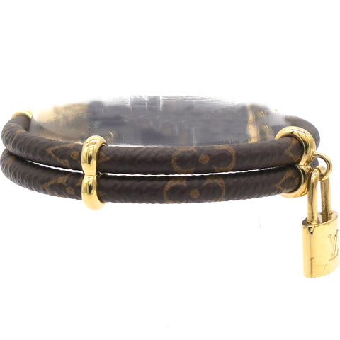 Louis Vuitton Monogram Double Keep It Twice Logo Lock Bracelet at