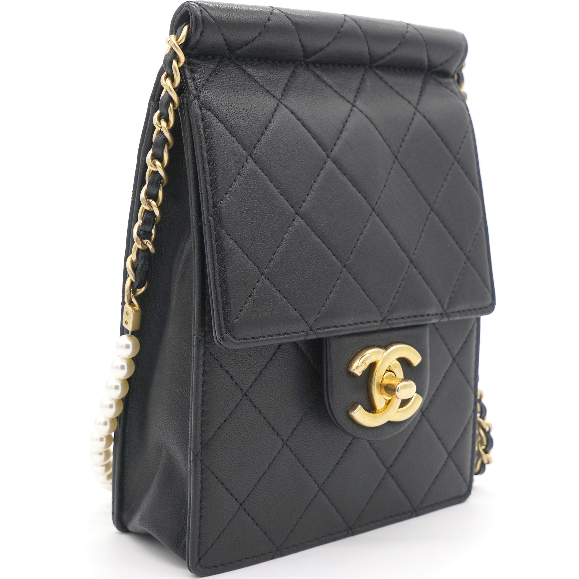 Chanel Chic Pearls Flap Bag  Black Crossbody Bags Handbags  CHA898373   The RealReal