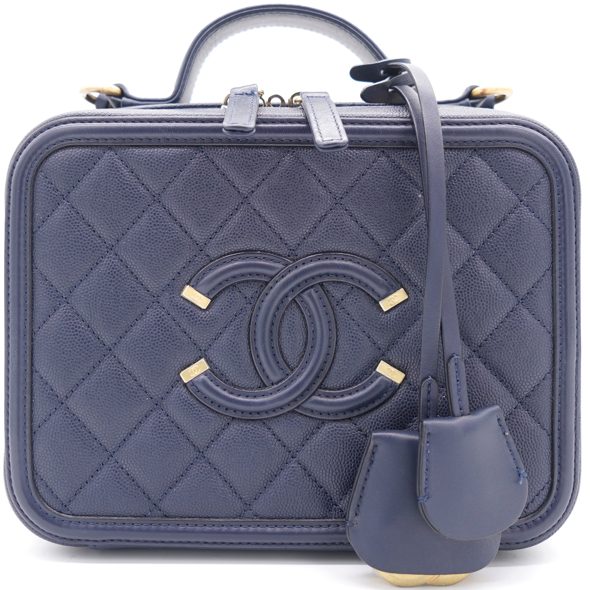 Chanel Caviar Quilted Small CC Filigree Vanity Case  STYLISHTOP