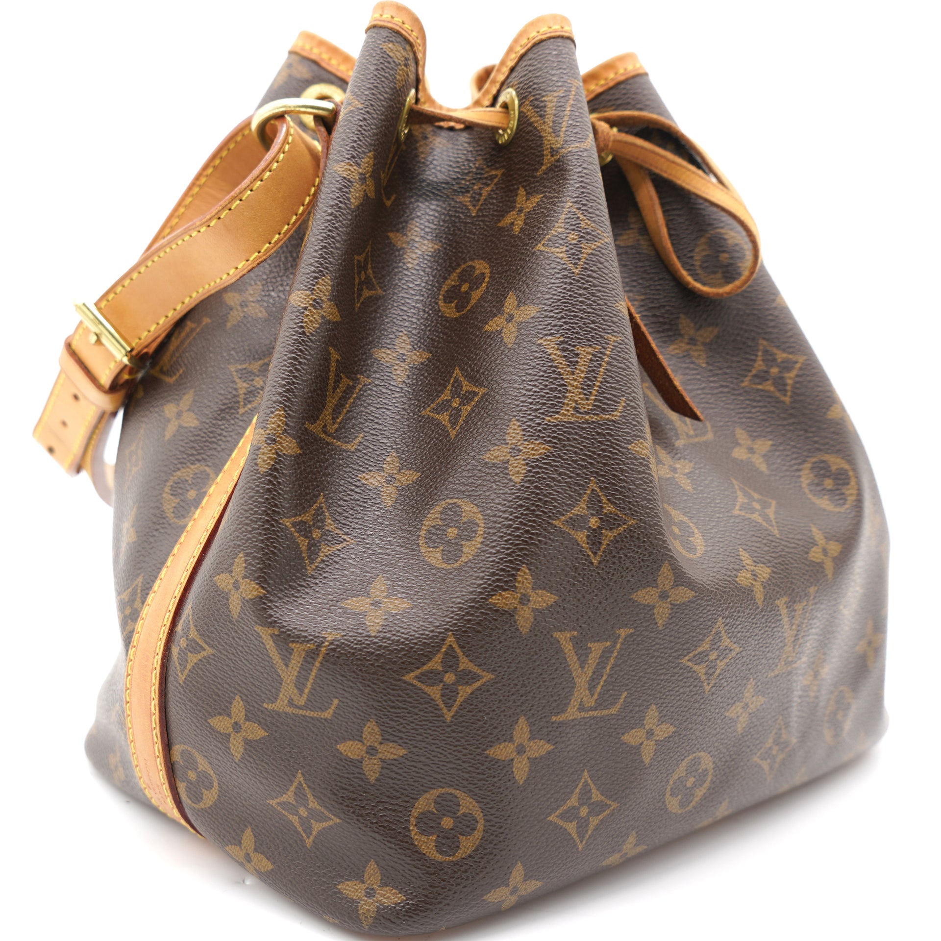 Authentic Louis Vuitton Petit Noe Drawstring Canvas Bucket Bag  eBay