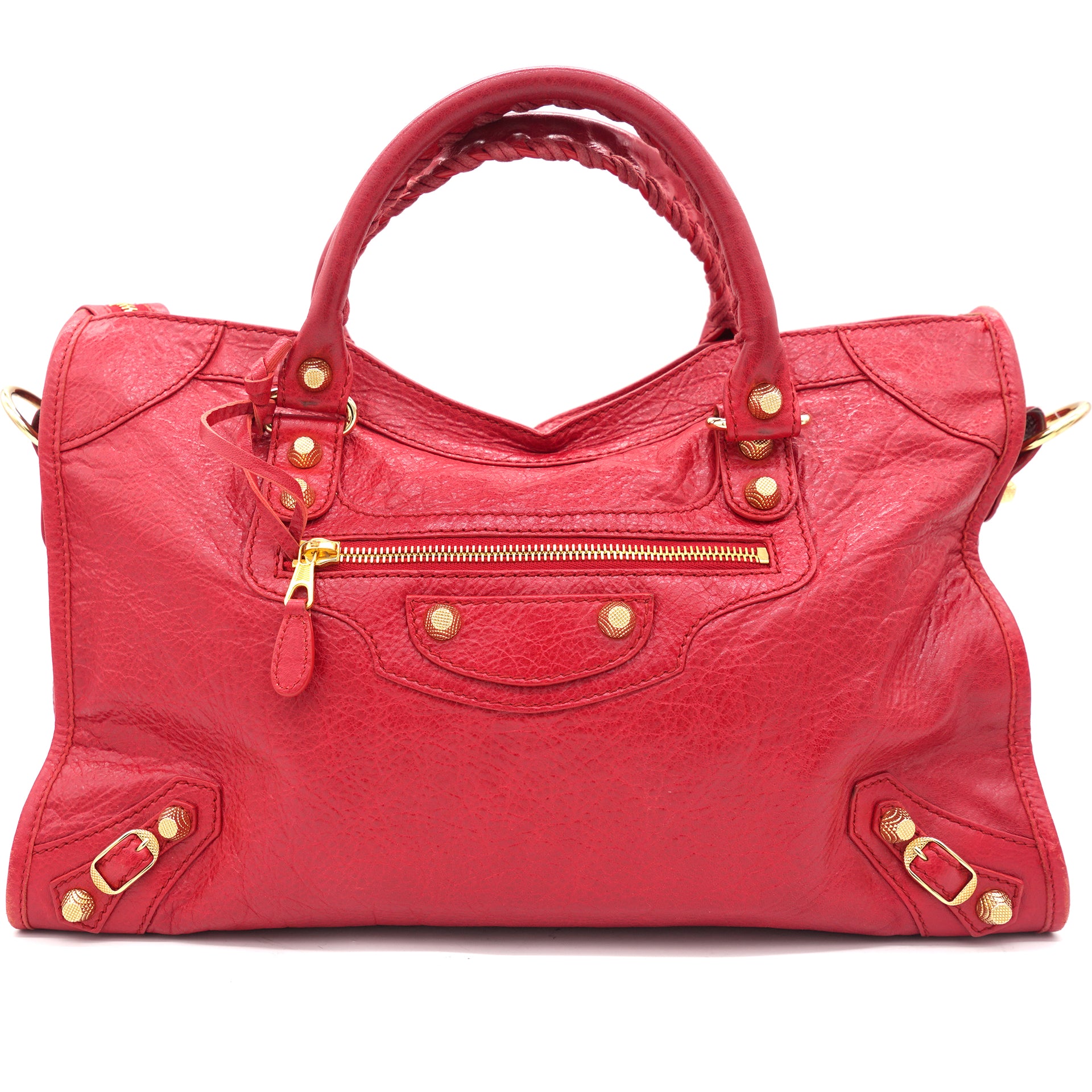 der Fruity Udfør Balenciaga City Red Leather Giant Gold Hardware – STYLISHTOP