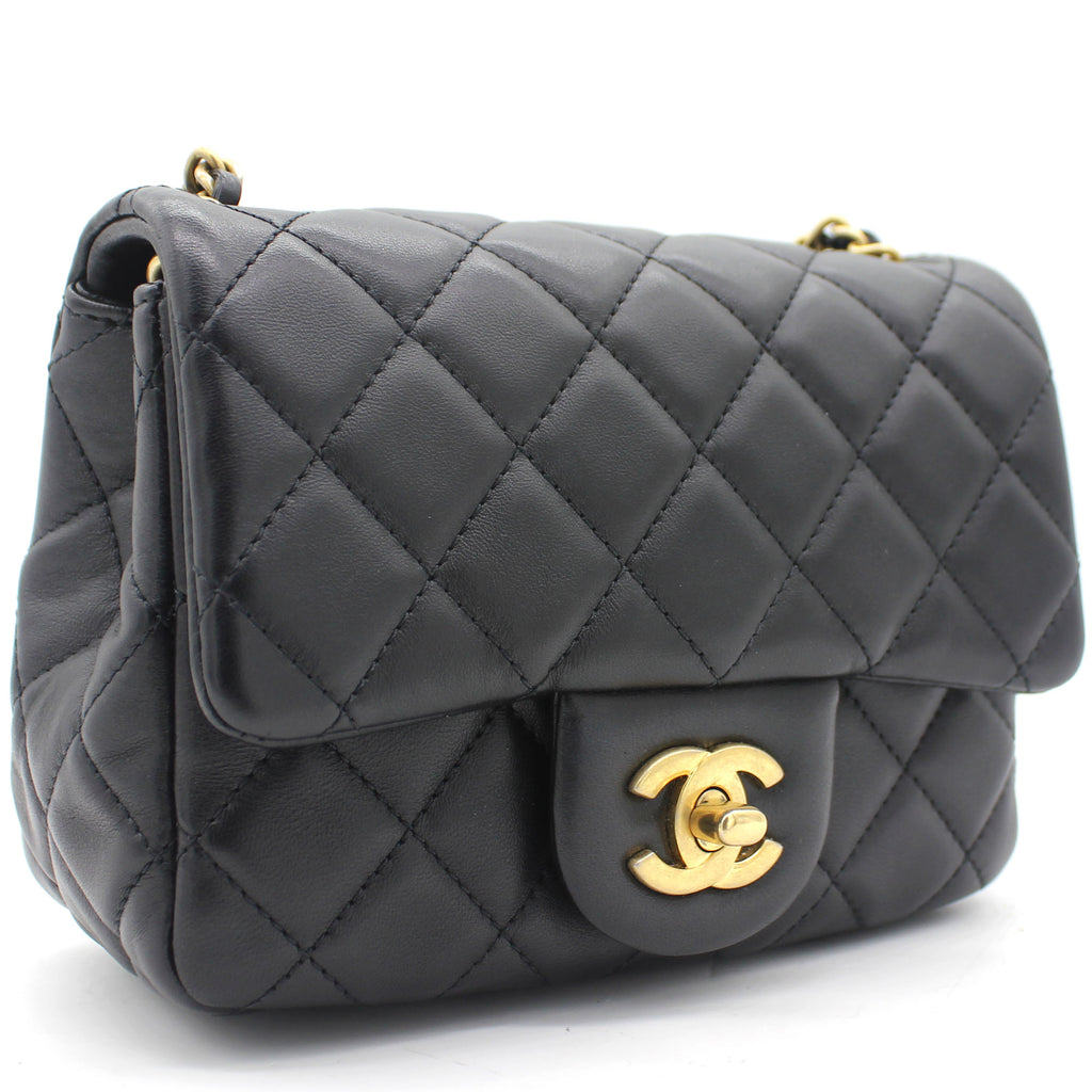 CHANEL Caviar Quilted Mini Top Handle Rectangular Flap Black 704243