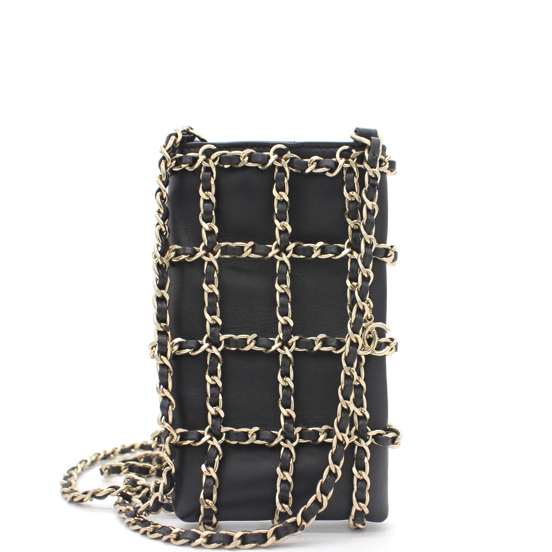 Chanel Lambskin Tech Me Out Clutch With Chain Black – STYLISHTOP