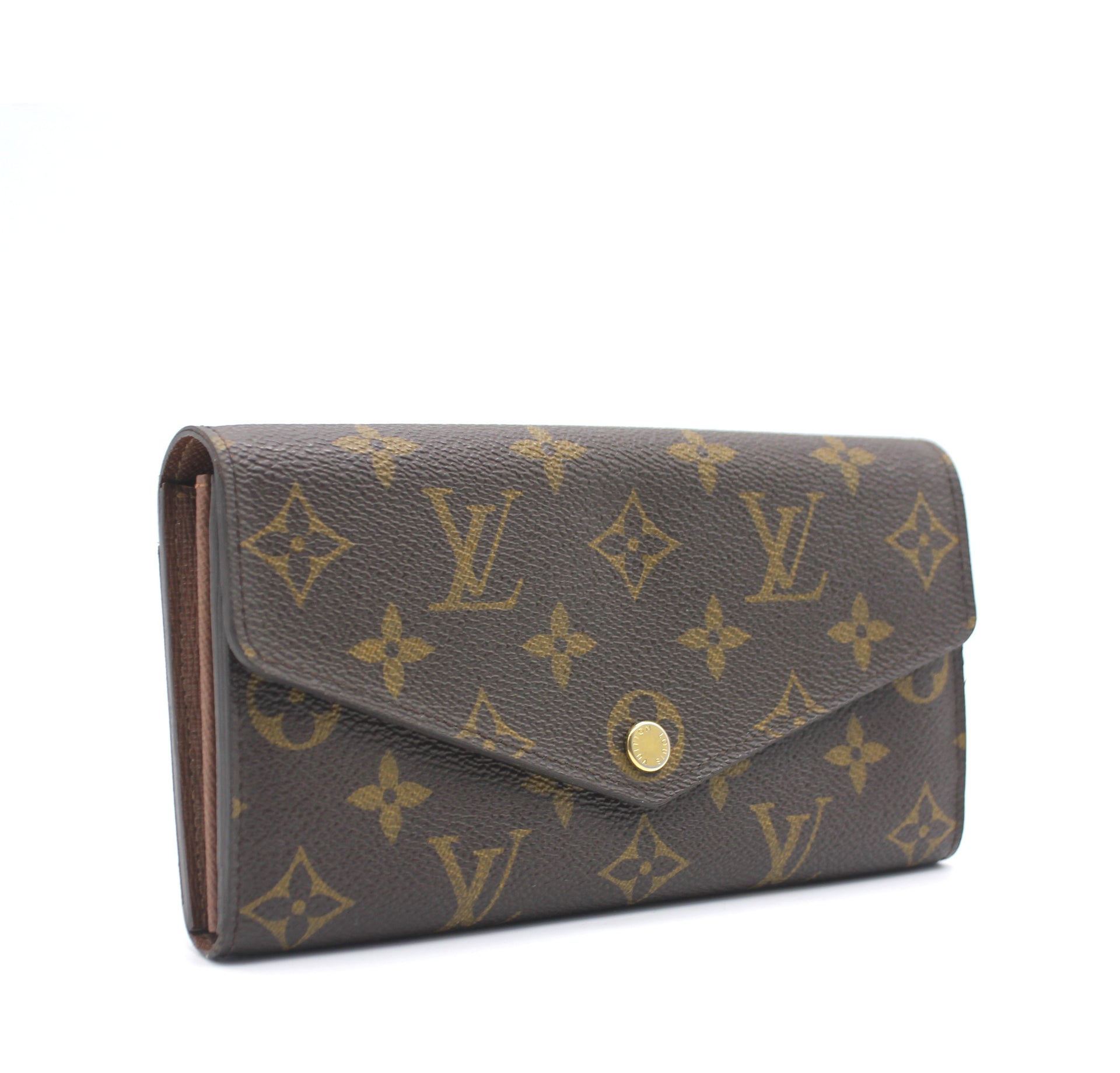 LOUIS VUITTON Monogram Canvas Sarah Wallet Brown