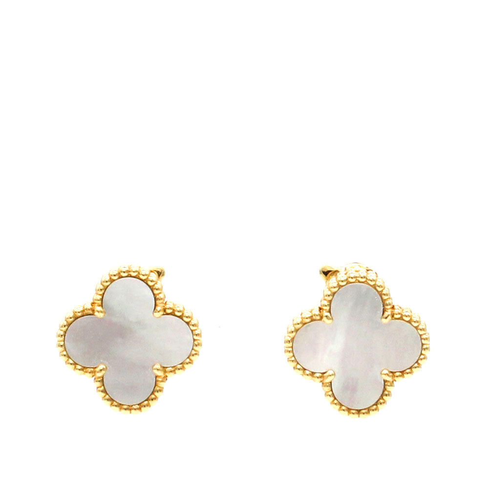 Vouwen achter Het is goedkoop Van Cleef Arpels Inspired Earrings Alhambra Black Clover And Gold |  islamiyyat.com