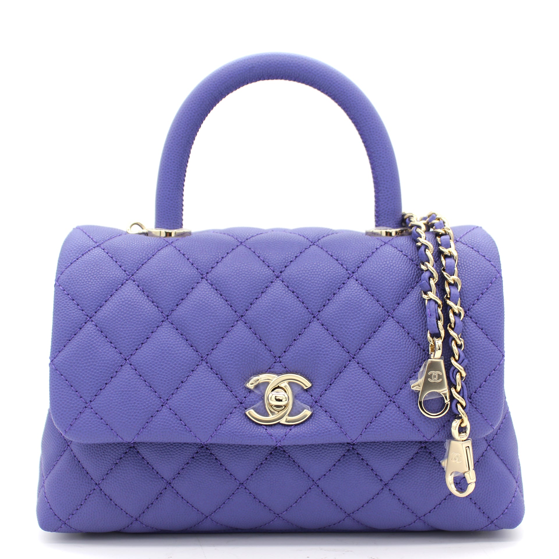 Caviar Quilted Medium Double Flap Light Purple  Trends Luxe