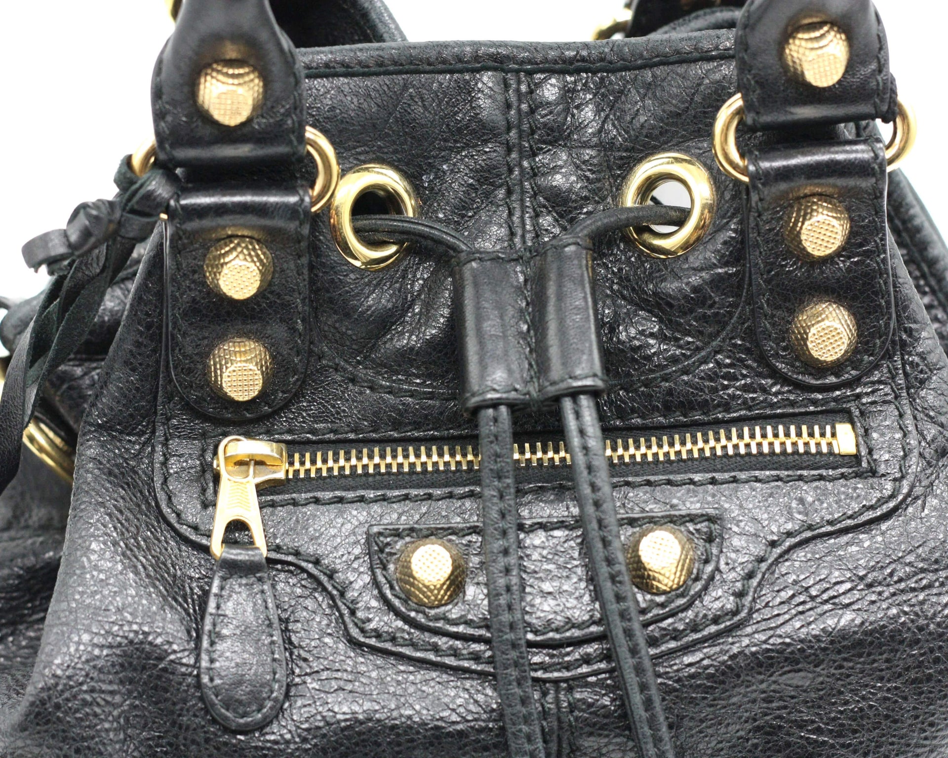 Auth Balenciaga Pompon Giant Studs Leather Bag  eBay
