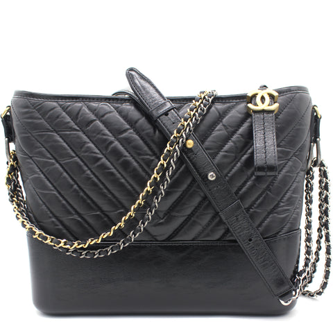 CHANEL Aged Calfskin Quilted Maxi Gabrielle Hobo Black 1218972   FASHIONPHILE