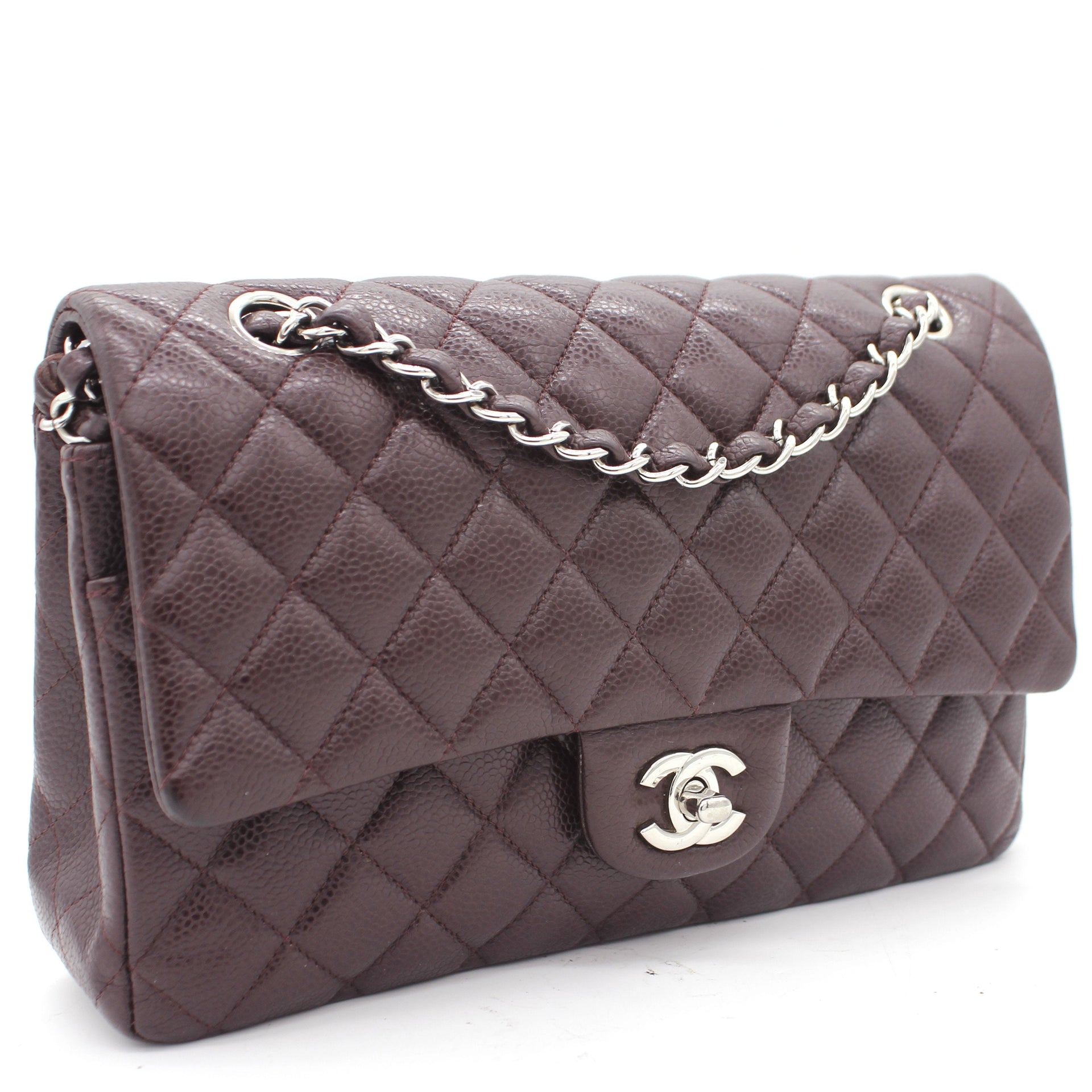 Chanel Burgundy Quilted Caviar Leather Classic Double Flap Bag – STYLISHTOP