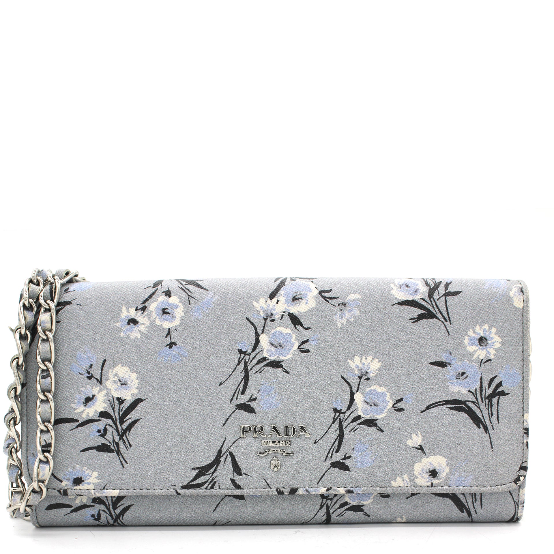 prada floral wallet