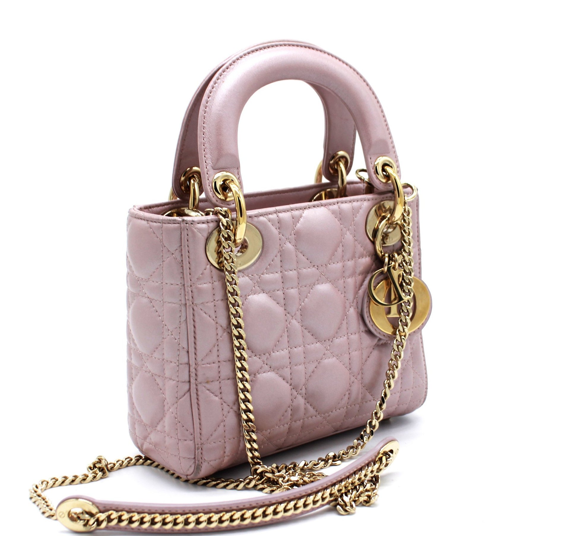 Christian Dior Lady Dior Bag with Chain in Pearly Lambskin – STYLISHTOP