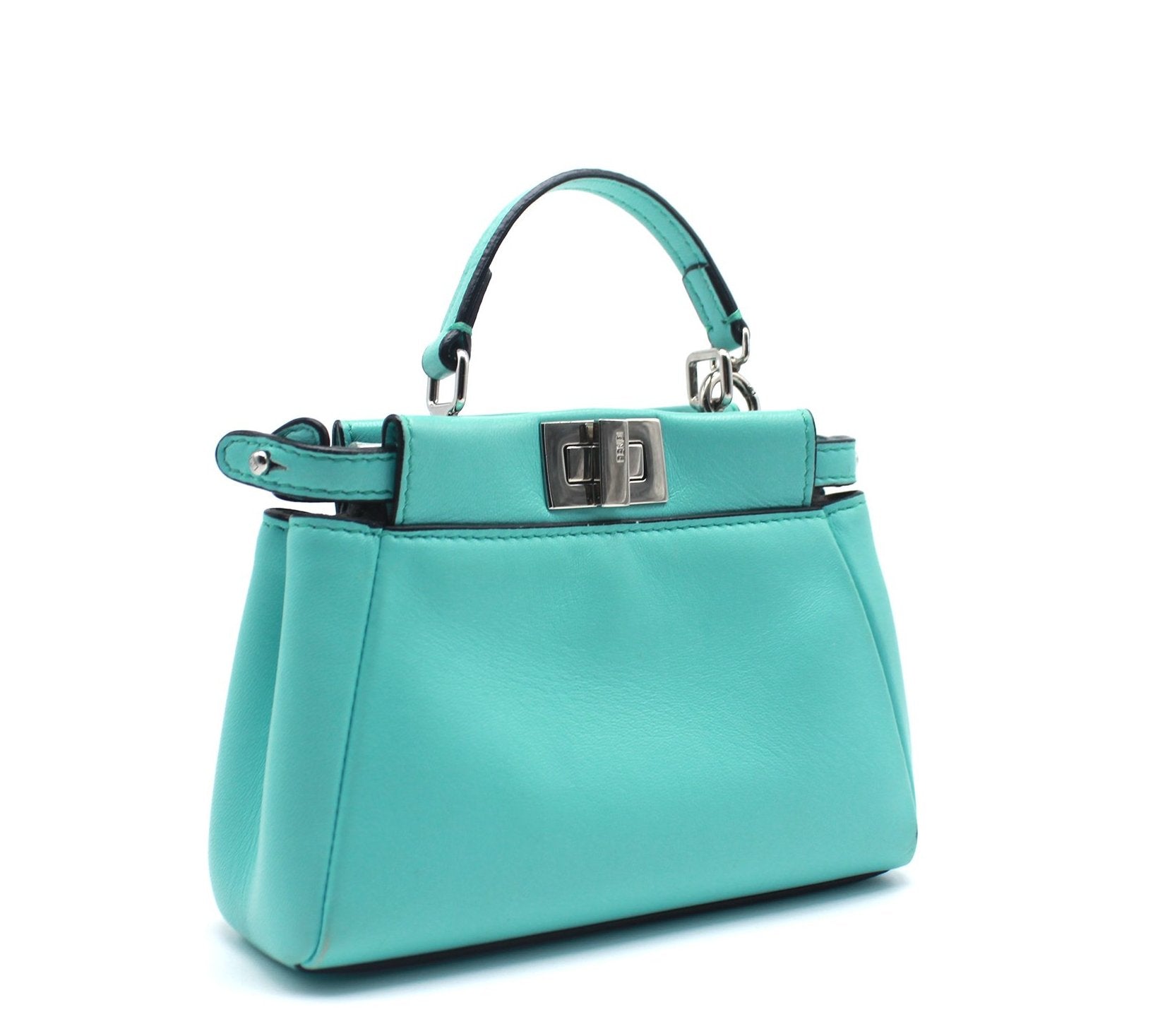 Fendi Micro Peekaboo Turquoise Leather Messenger Bag – STYLISHTOP