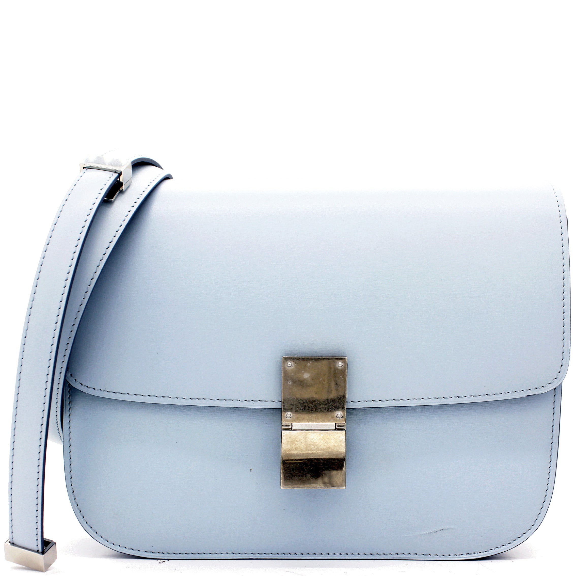 image of Medium Classic Box Bag Baby Blue