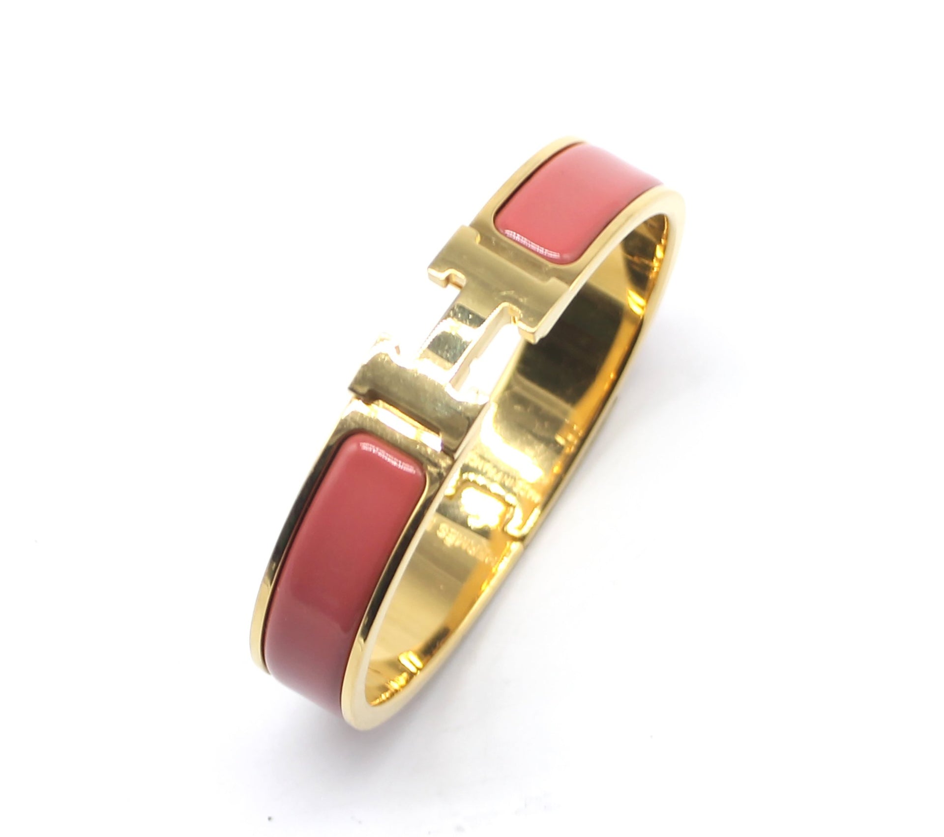 Clic h bracelet Hermès Pink in Metal - 19481398