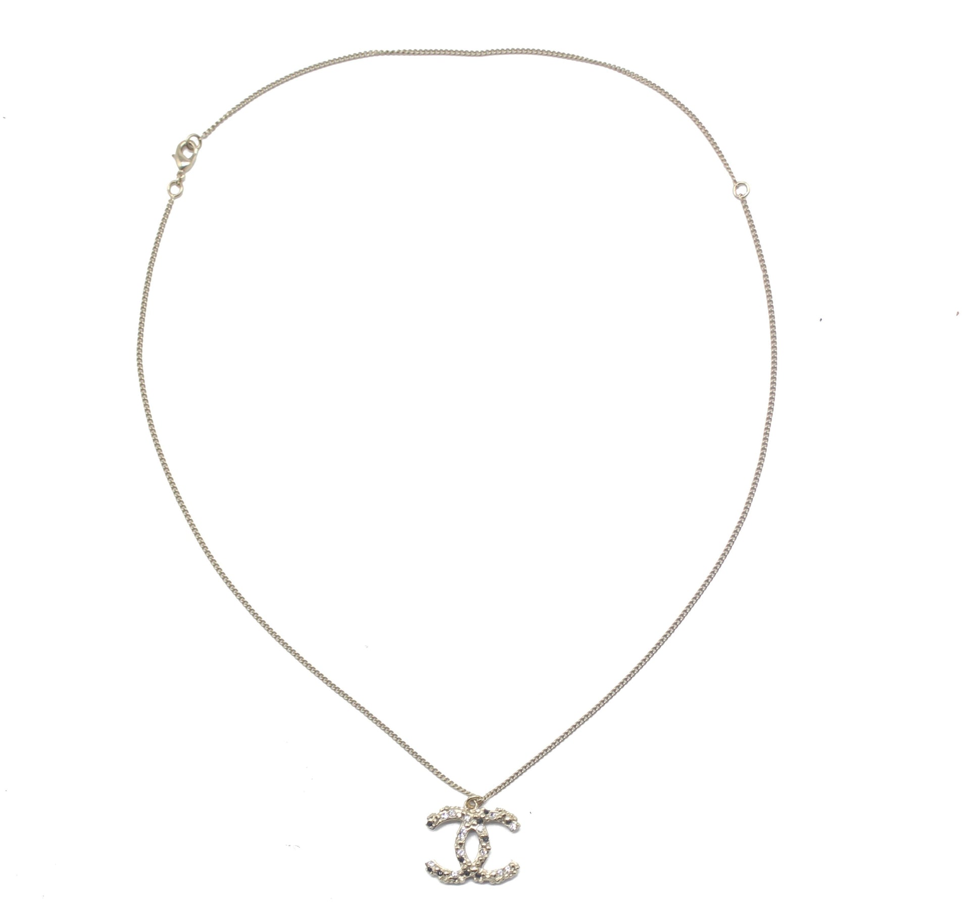 Chanel rhinestone CC silver necklace  Vintage by Livz