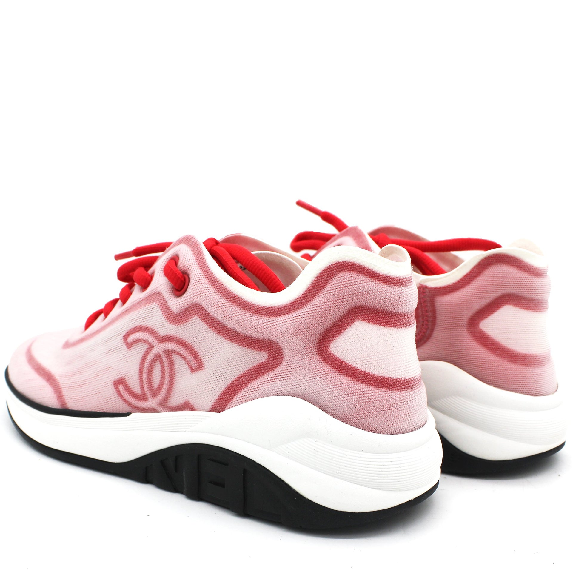 chanel sneakers pink laces