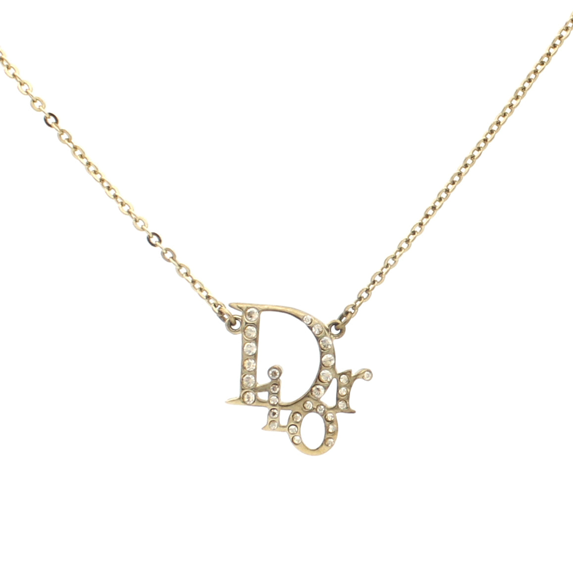 dior logo pendant necklace