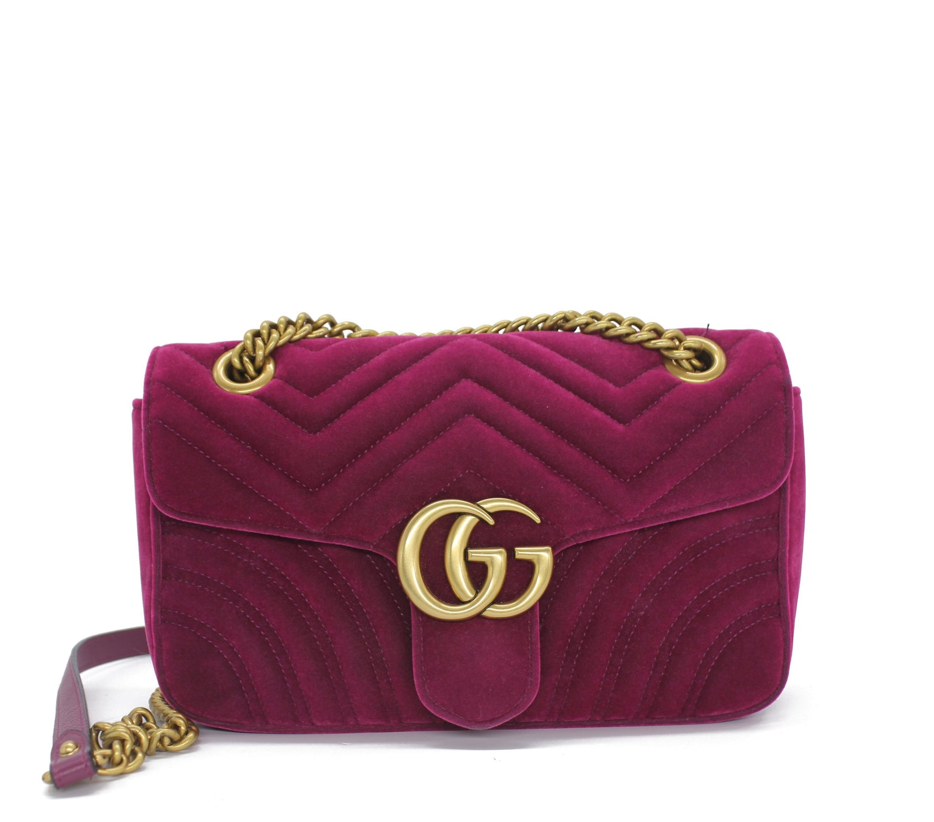 Gucci fuchsia Marmont medium velvet quilted bag – STYLISHTOP