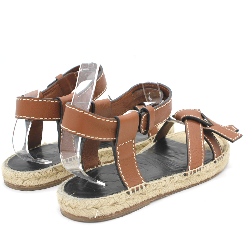 Loewe Gate topstitched leather espadrille sandals – STYLISHTOP